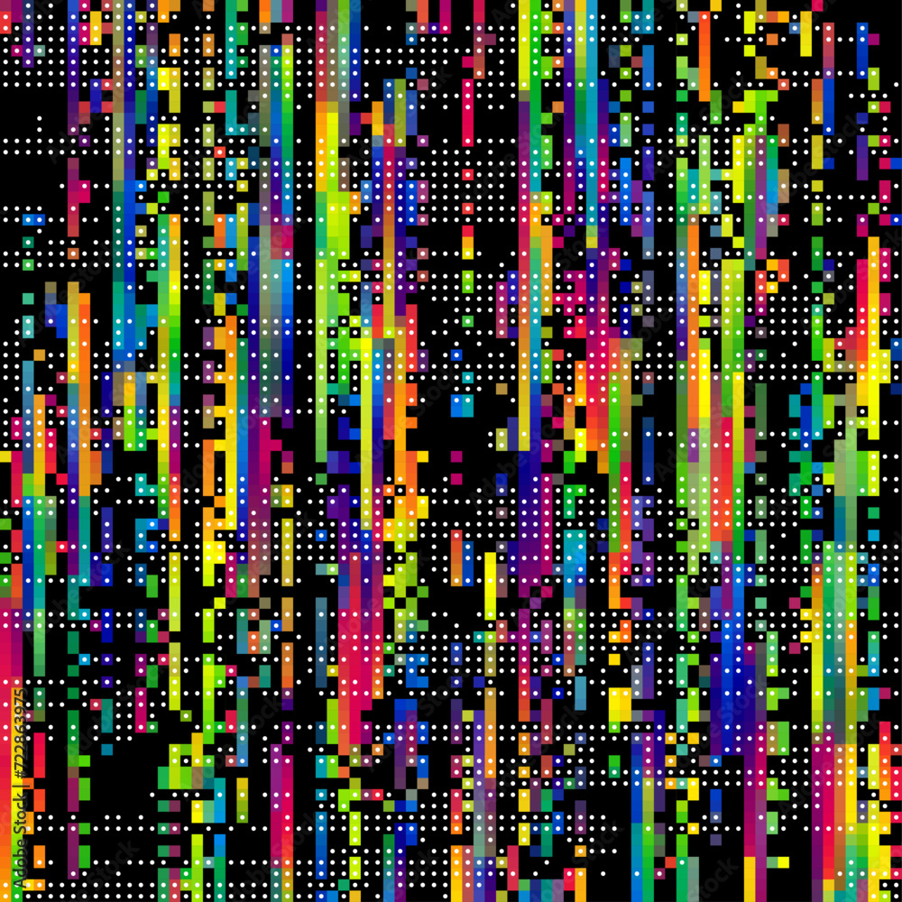 Poster Geometric abstract pixel art pattern. Vector abstract geometric background.