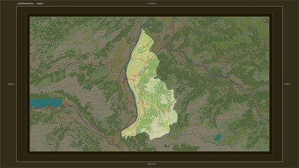 Liechtenstein composition. OSM Topographic Humanitarian style map