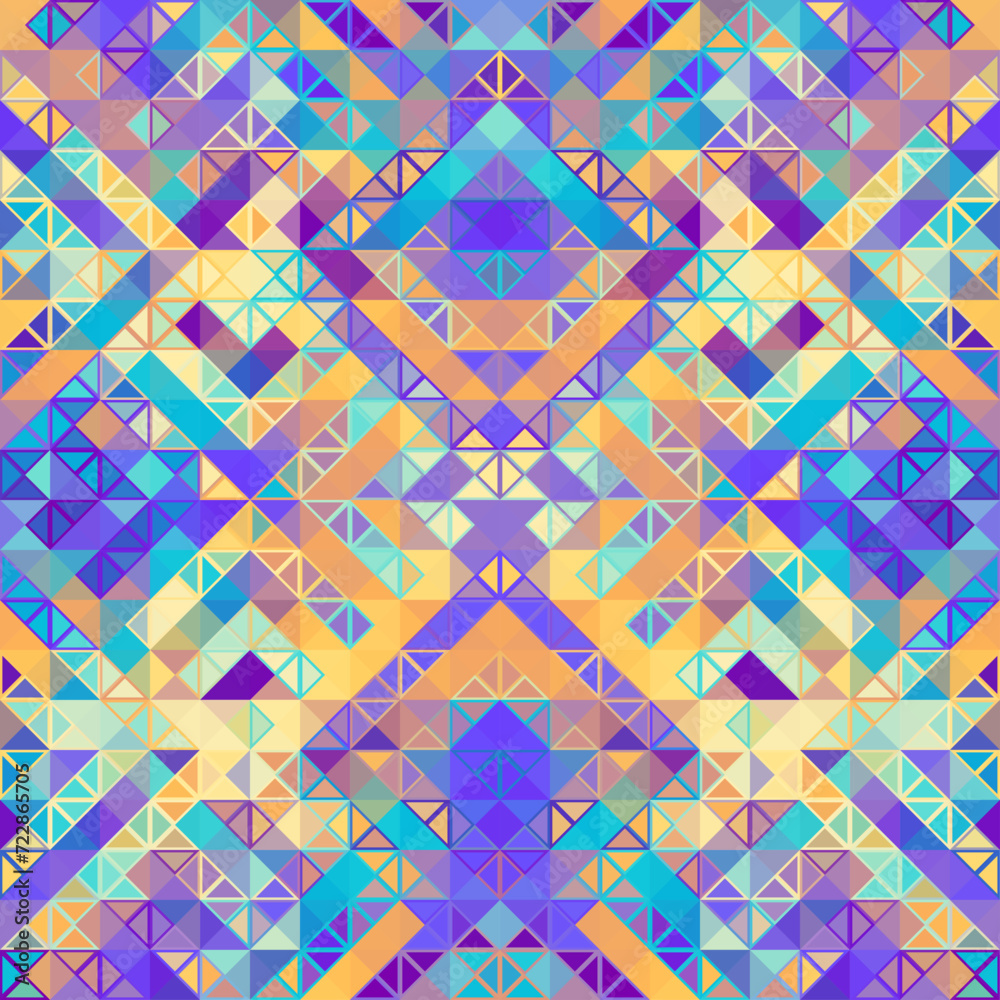 Poster geometric abstract triangles pattern. seamless vector pattern