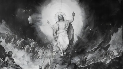 Obraz premium Easter background wallpaper poster card, Jesus Christ, Religion symbol, cross, religion, love, , forgiveness, peace, Christianity, church