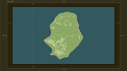 Niue composition. OSM Topographic Humanitarian style map