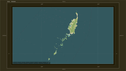 Palau composition. OSM Topographic Humanitarian style map