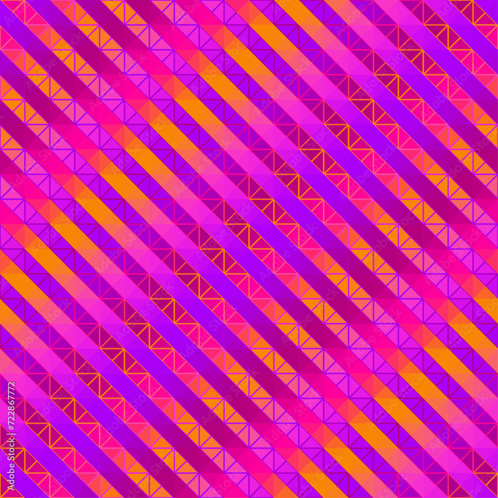Poster Geometric seamless abstract pattern. Vibrant magenta vector background. Diagonal gradient lines