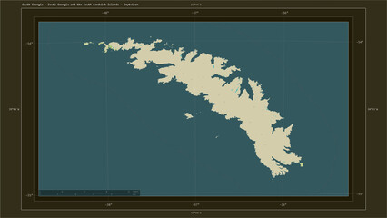 South Georgia - South Georgia and the South Sandwich Islands composition. OSM Topographic Humanitarian style map © zelwanka