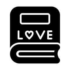 Love story book Vector Icon