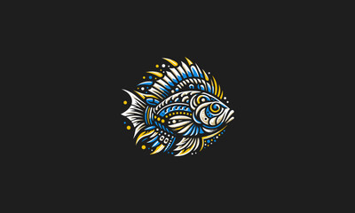 colorful fish vector illustration logo design