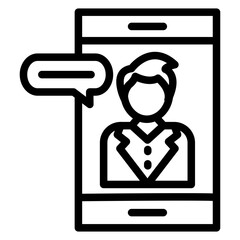 Smartphone Meeting Icon Style