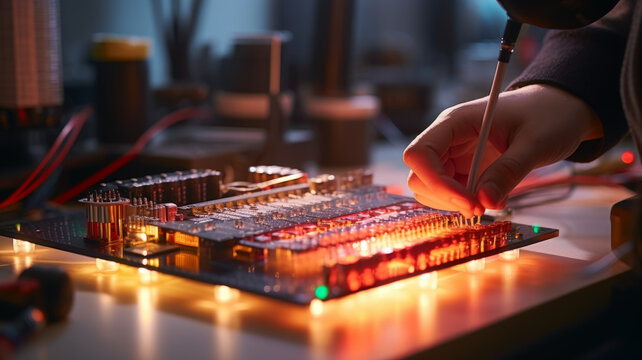 Experienced hands create functional electronic prototypes.