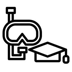 Diving Course Icon Style