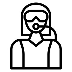 Diver Female Icon Style