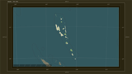 Vanuatu composition. OSM Topographic Humanitarian style map