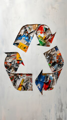 Recycling logo made out of paper