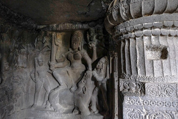 Ellora Caves are a rock-cut cave complex located in the Aurangabad District of Maharashtra, India. - 722872110