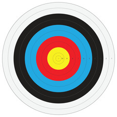 archery target board with points, printable vector illustration