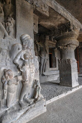 Ellora Caves are a rock-cut cave complex located in the Aurangabad District of Maharashtra, India. - 722872387