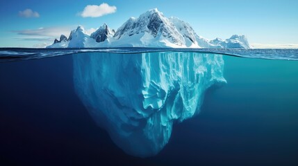 Fototapeta na wymiar Iceberg surface and underwater part