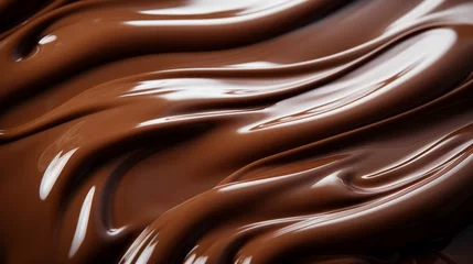 Fotobehang Swirls of chocolate cream as a background. Hot chocolate. © Nikolay