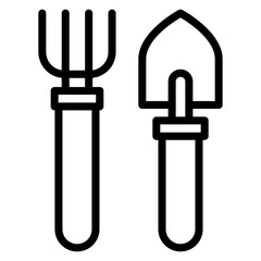 Fork And Trowel Icon Style