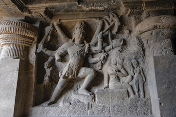 Ellora Caves are a rock-cut cave complex located in the Aurangabad District of Maharashtra, India. - 722873721