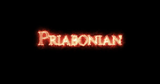 Priabonian written with fire. Loop
