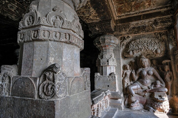 Ellora Caves are a rock-cut cave complex located in the Aurangabad District of Maharashtra, India. - 722875514