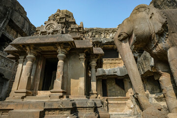 Ellora Caves are a rock-cut cave complex located in the Aurangabad District of Maharashtra, India. - 722875557