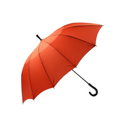 Red white orange black colorful umbrella on transparent background