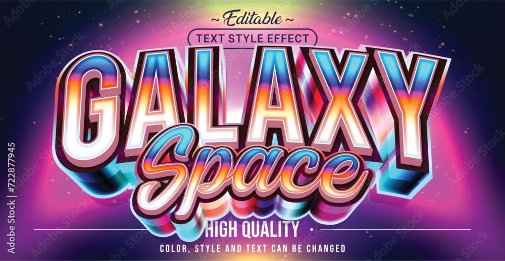 Poster Editable text style effect - Galaxy Space text style theme.