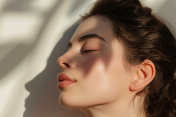 Naklejka premium Women's beauty skincare routine photography
