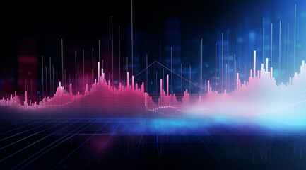 financial graph on virtual screen showing stock market investment trading concept.