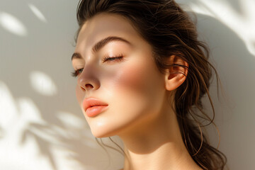 Naklejka premium Women's beauty skincare routine photography