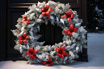 christmas wreath on a door