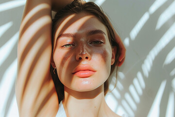 Women's beauty skincare routine photography