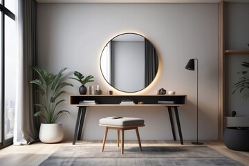 minimalistic dressing table interior concept