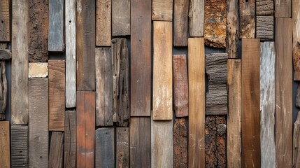 Different Materials that Resemble a Wooden Wall Zen Minimalism Background - Hard and Soft Lines Restored and Repurposed Organic and Naturalistic Wallpaper created with Generative AI Technology