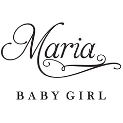 Maria baby girl sign design name text word font swirl baby maria