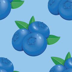 Seamless vector repeat blueberry pattern