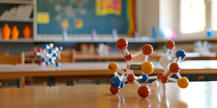Water molecular model structure Tetrahedron Angular Bond,  pedagogic tools, ball and stick model of universal solvent 