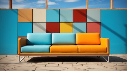 Wall art with a blank canvas in a office UHD wallpaper