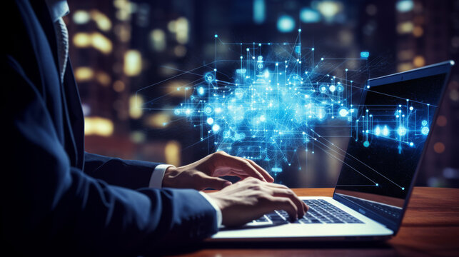 Cyber security and information or network protection. Future technology web services for business, Data protection technology. Online internet access cyber attack and business data privacy