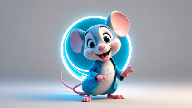 Vector image of a magical mouse, Cartoon magic mouse vector design White background