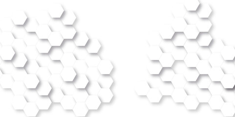 Abstract background with hexagons honeycomb technology texture. Hexagonal shape 3d structure light seamless geometric background. Surface polygon pattern with digital hexagon and futuristic business.