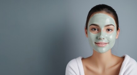 White faced model wearing a facial mask for skincare beauty photo hydration and treatment