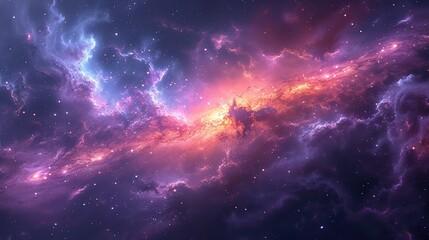 Beautiful space. Nebula and galaxies in space. Created with Generative AI