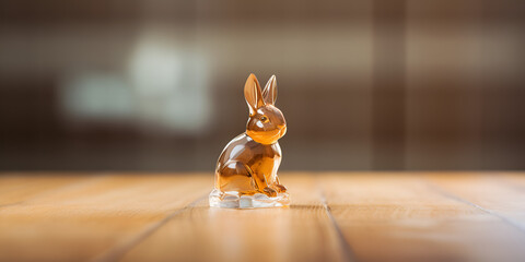 A rabbit figurine with the word rabbit on it, 
 - obrazy, fototapety, plakaty