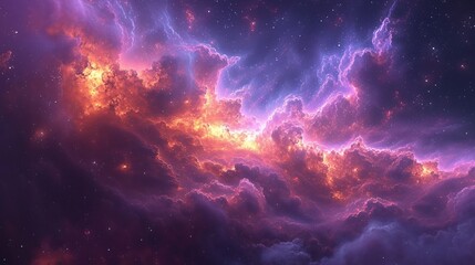 Beautiful space. Nebula and galaxies in space. Created with Generative AI