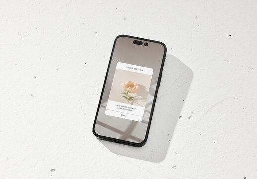 Mockup of cell phone with customizable screen