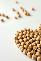 Children's creativity close-up, chickpea heart