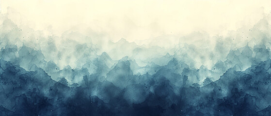 Abstract yellow and dark blue background with a dirty, grunge look. Reminiscent of a cloudscape and distant mountains. - obrazy, fototapety, plakaty