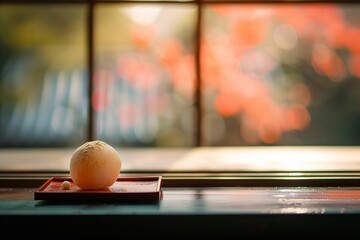  美しい日本の背景と和菓子のイメージ（茶菓子・抹茶）